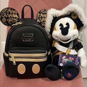Disney Pirates Main attraction Loungefly Backpack and Mickey plush